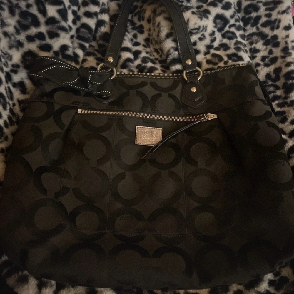 Coach Black and Brown Signature Tote